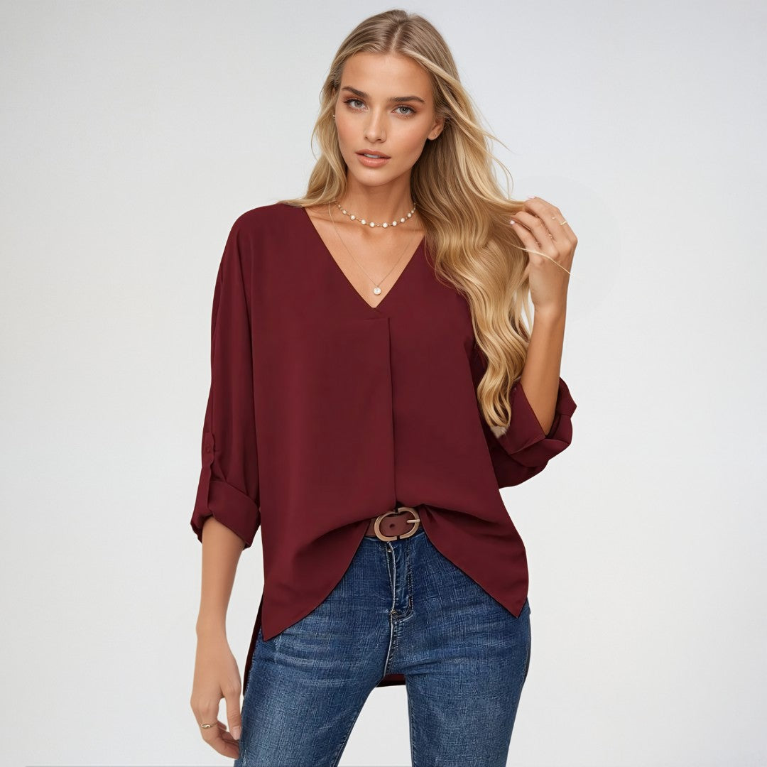 Mollie – Elegante V-hals Blouse voor Dames