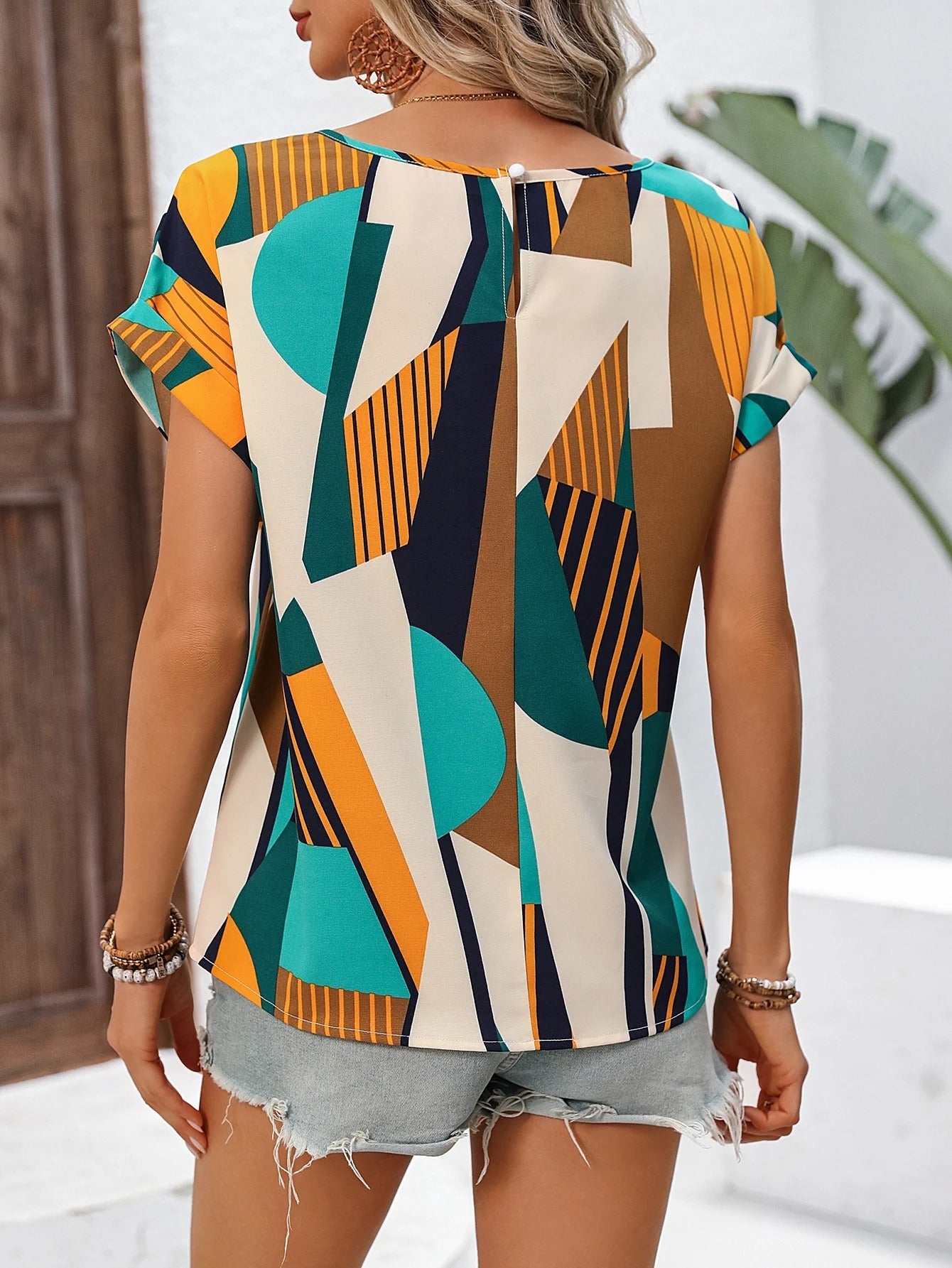 Nola - Dames Top met Abstracte Print